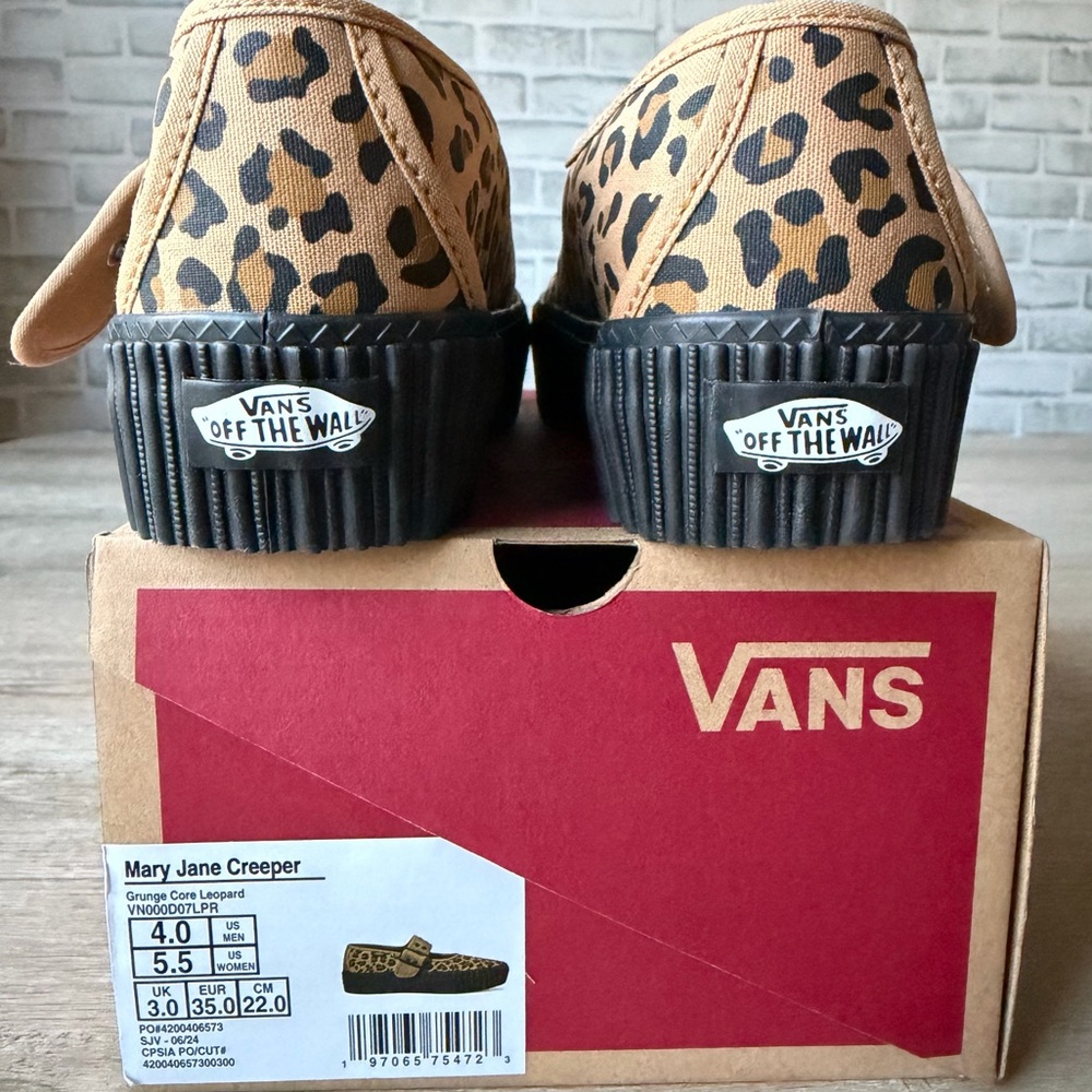 Vans Mary Jane Creeper Leopard Print Platform Shoes NEW Women Sz 5.5 Grunge Core - Picture 8 of 16